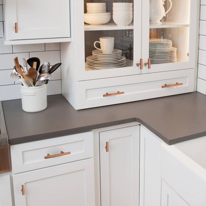 Akicon 3 Inch Hole Center Copper Kitchen Cabinet Handles 100% Solid Brass Drawer Pulls AK01930-C