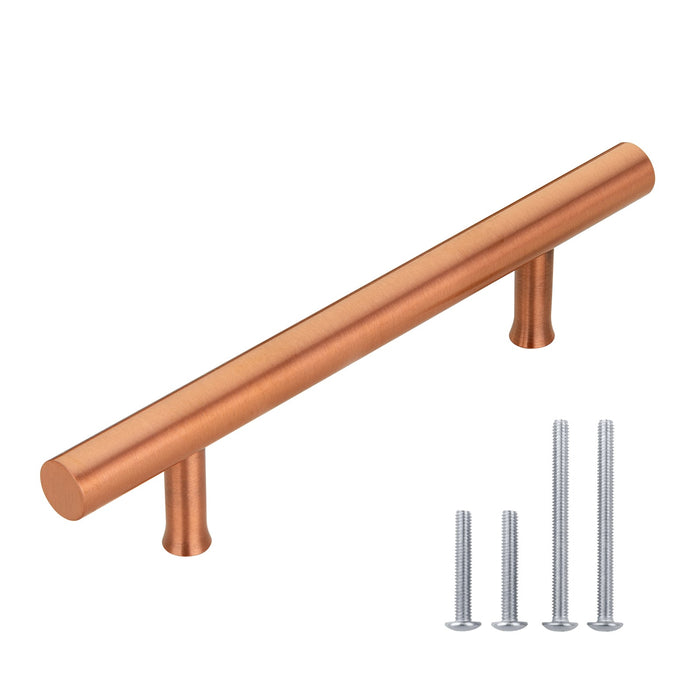 Akicon 3-3/4 Inch Hole Center Copper Kitchen Cabinet Handles 100% Solid Brass Drawer Pulls AK01931-C