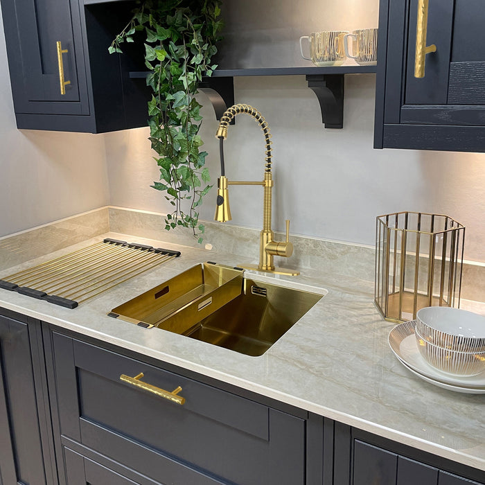 Akicon 3-3/4 Inch Hole Center Hammered Polished Gold Kitchen Cabinet Handles 100% Solid Brass Drawer Pulls AK01931A-PB