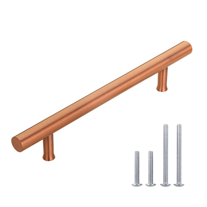 Akicon 5 Inch Hole Center Copper Kitchen Cabinet Handles 100% Solid Brass Drawer Pulls AK01932-C