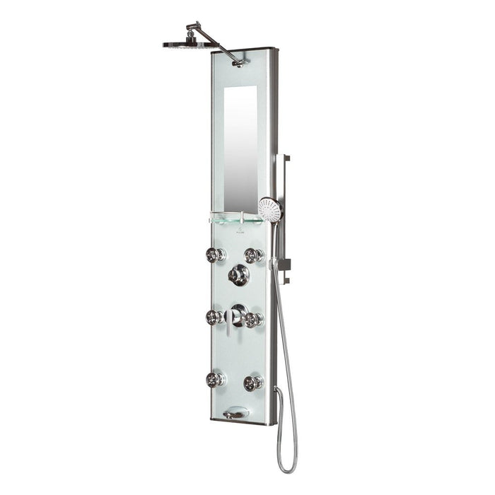 PULSE ShowerSpas Luxury Line Kihei II Silver Glass Shower Panel