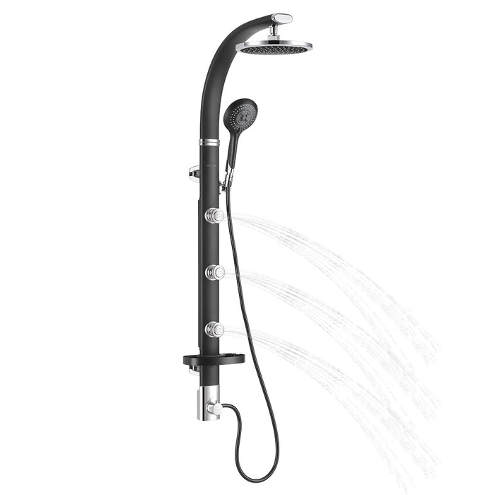 PULSE ShowerSpas Retro Line Bonzai Black Aluminum Shower System