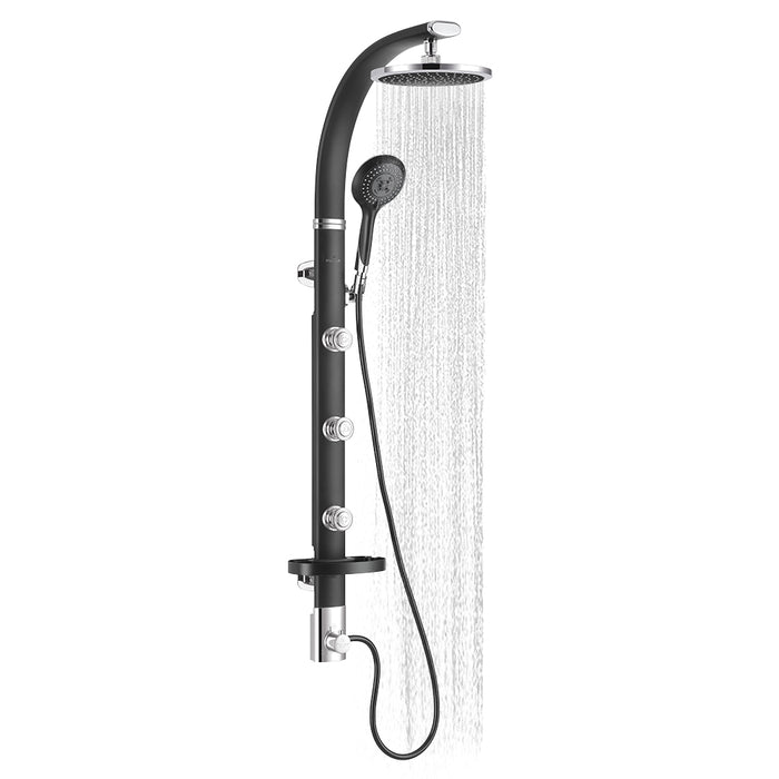 PULSE ShowerSpas Retro Line Bonzai Black Aluminum Shower System