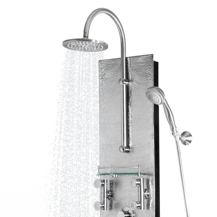 PULSE ShowerSpas Premier Line Vaquero Hammered Brush Aluminum ShowerSpa