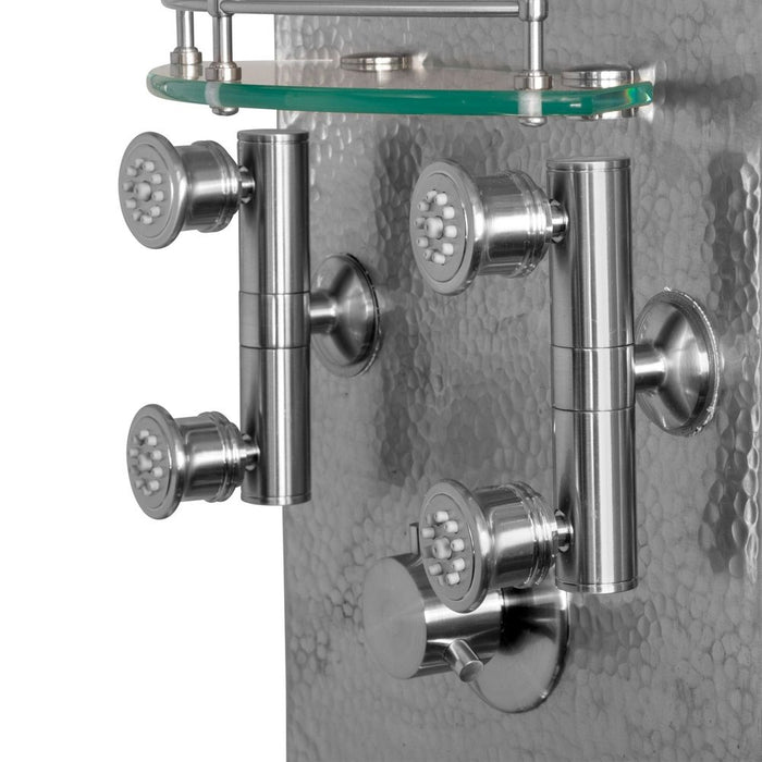 PULSE ShowerSpas Premier Line Vaquero Hammered Brush Aluminum ShowerSpa