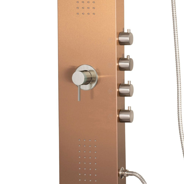 PULSE ShowerSpas Luxury Line Santa Cruz Brushed Bronze Stainless Steel ShowerSpa