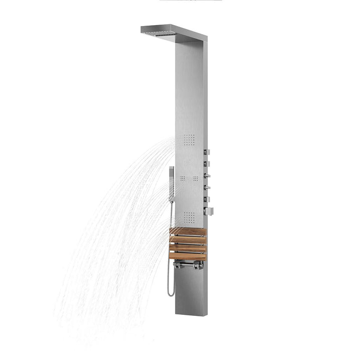 PULSE ShowerSpas Premier Line Oahu Matte Brushed Stainless Steel ShowerSpa