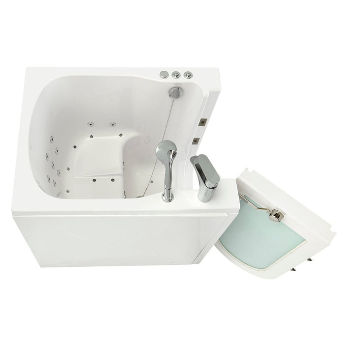 Ella's Bubbles Front Entry 32"x40" Acrylic Air and Hydro Massage Walk-In Bathtub with Left Outward Swing Door, 2 Piece Fast Fill Faucet, 2"  Drain