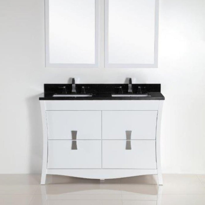 Bellaterra Home 48 in. Double sink vanity with black galaxy top