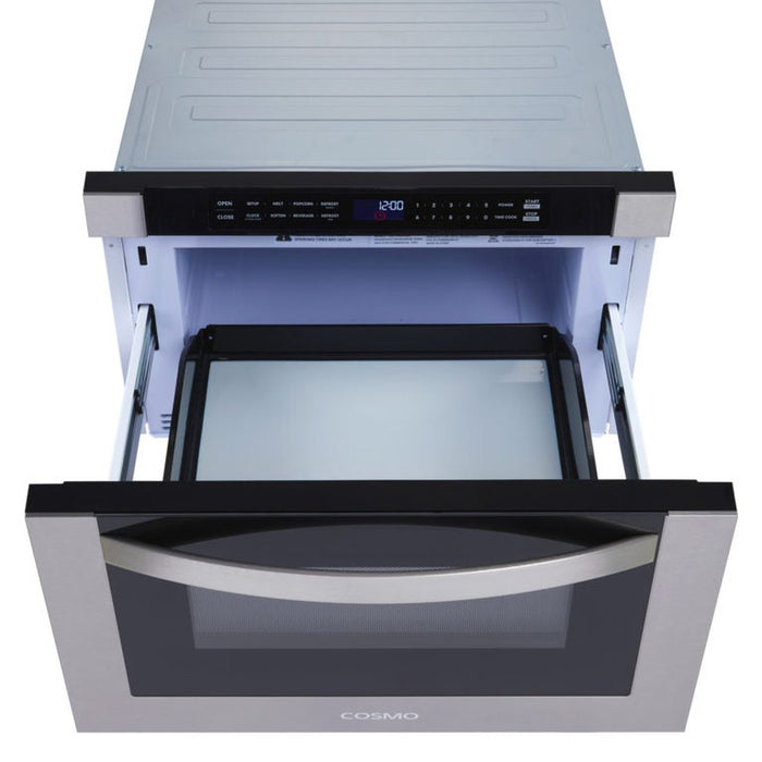 Cosmo Package - 30" Electric Range, Refrigerator with Ice Maker, Microwave and Wine Cooler, COS-4PKG-279