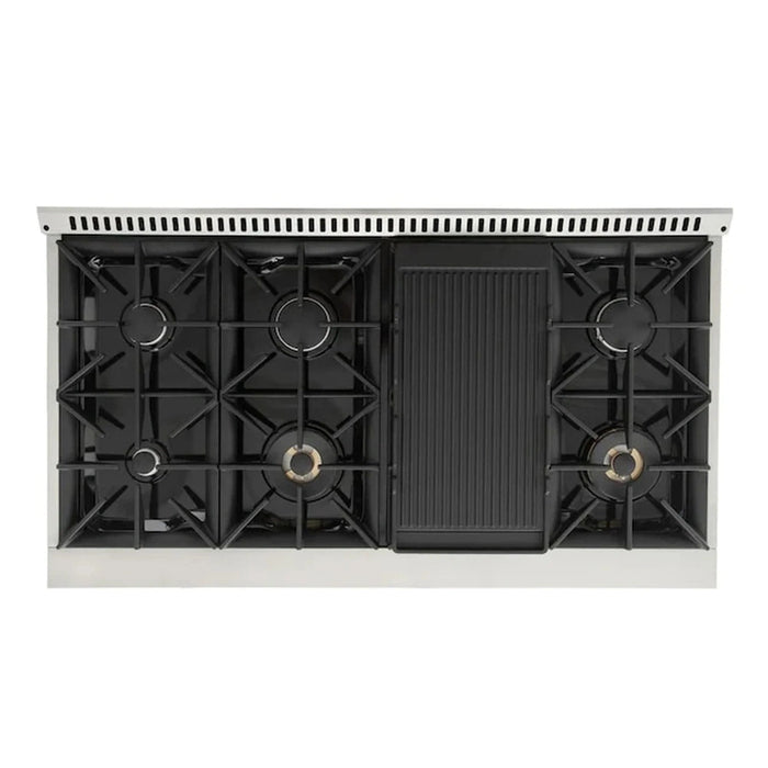 Kucht 48-Inch Pro-Style Dual Fuel Range with 4.2 cu. ft. Electric Oven and 8 Gas Burners in Olive Green (KDF482-OG)