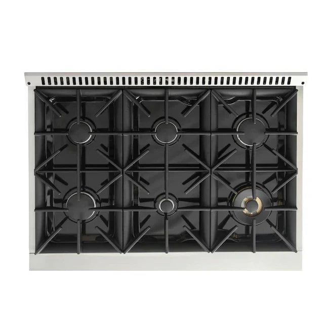 Kucht Signature 36-Inch Propane Gas Range in Black with Black Knobs & Rose Gold H&le (KNG361/LP-K-ROSE)