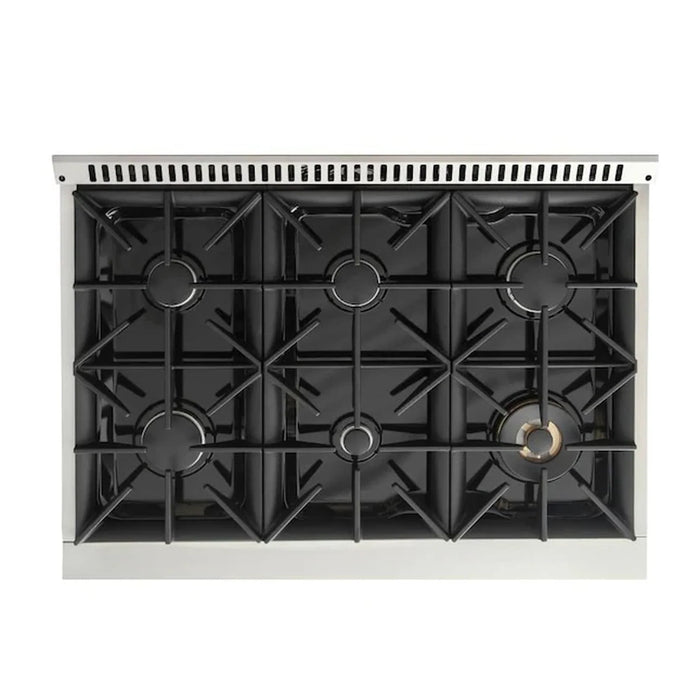 Kucht 36-Inch Pro-Style Dual Fuel Range with 5.2 cu. ft. Electric Oven and 6 Gas Burners in Light Blue (KDF362-LB)