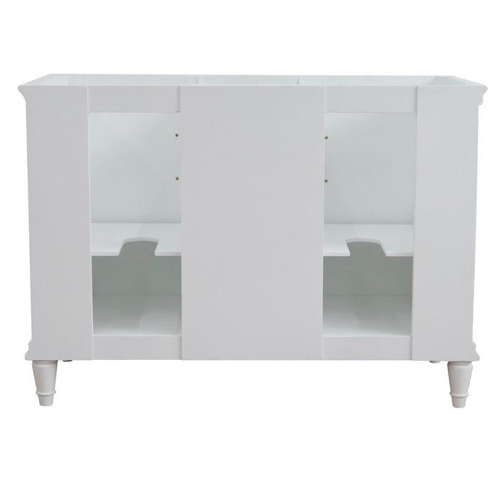 Bellaterra Home Forli 49" Double vanity in White finish with Black galaxy and round sink