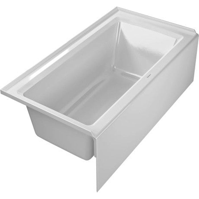 Duravit Architec 60" L X 32" W X 20-1/2" H Rectangular Left Drain Bathtub with Overflow and Panel in White 700354000000090