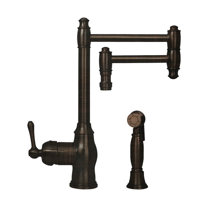 One-Handle Copper Pot Filler Kitchen Faucet with Side Sprayer - AK96918P2