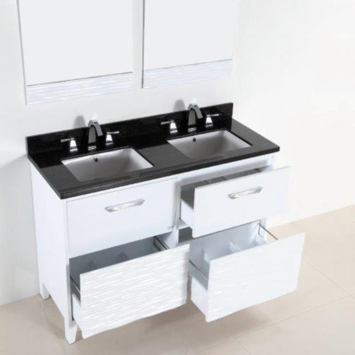 Bellaterra Home 48 in. Double sink vanity with black galaxy top