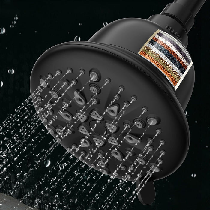 PULSE ShowerSpas PulsePure Filtered Matte Black Showerhead