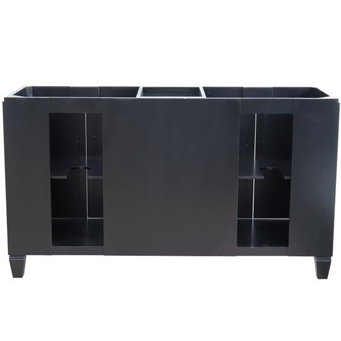 Bellaterra Home Trento 61" Double sink vanity in Black finish with White Carrara marble and round sink