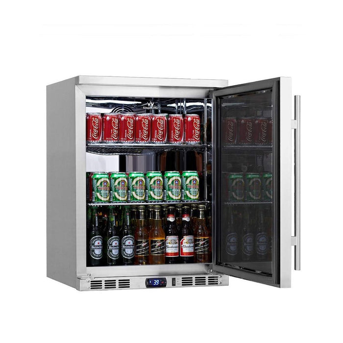 KingsBottle KBU55ASD RHH 24 Inch Outdoor Beer Fridge Cooler Stainless Steel