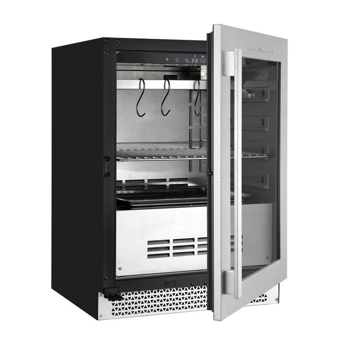 KingsBottle KBU50SA-SS RHH 24 Inch Glass Door Under Counter Steak Ager Fridge