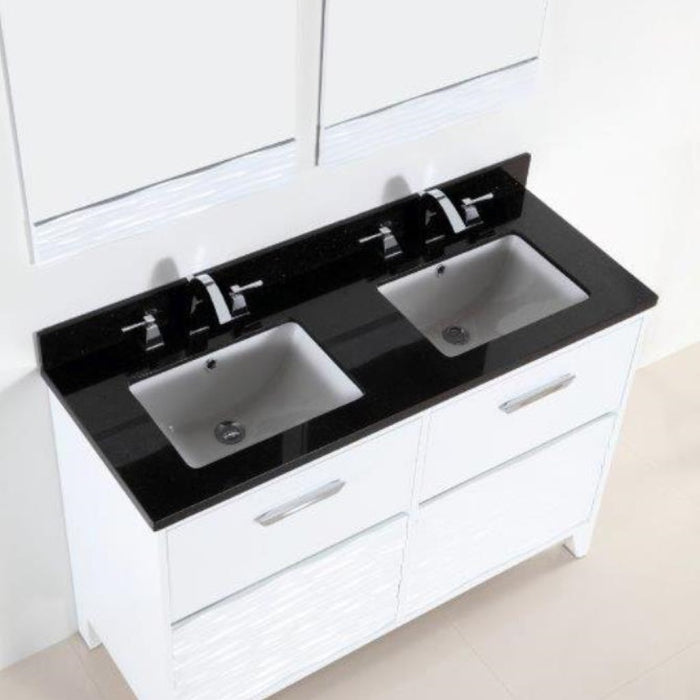 Bellaterra Home 48 in. Double sink vanity with black galaxy top