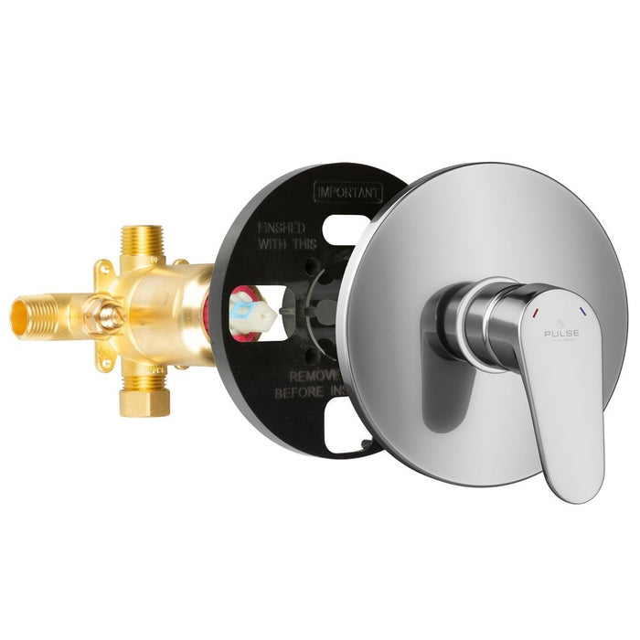 PULSE ShowerSpas Tru-Temp Pressure Balance 1/2" Rough-In Valve with Chrome Trim Kit