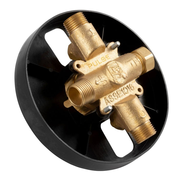 PULSE ShowerSpas Tru-Temp Pressure Balance 1/2" Rough-In Valve with Matte Black Trim Kit