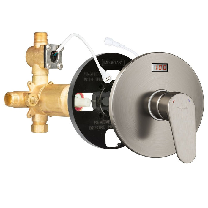 PULSE ShowerSpas LED Tru-Temp Pressure Balance 1/2" Rough-In Valve with Brushed Nickel Trim Kit