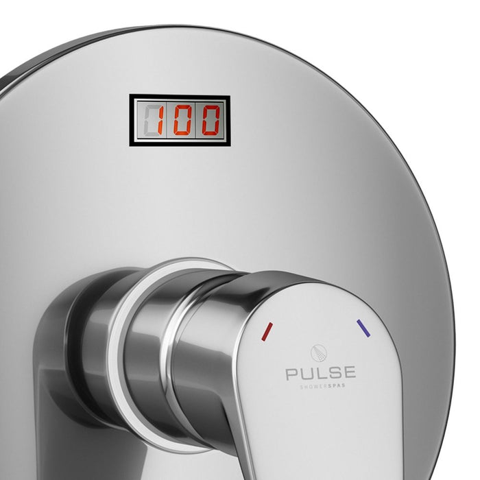 PULSE ShowerSpas LED Tru-Temp Pressure Balance 1/2" Rough-In Valve with Chrome Trim Kit