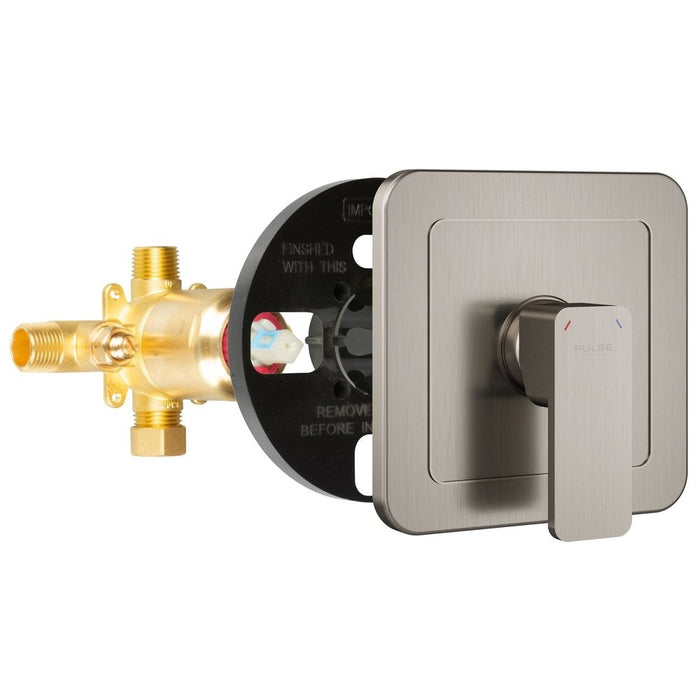 PULSE ShowerSpas Tru-Temp Pressure Balance 1/2" Rough-In Valve with Brushed Nickel Trim Kit