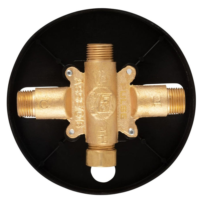 PULSE ShowerSpas Tru-Temp Pressure Balance 1/2" Rough-In Valve with Brushed Nickel Trim Kit