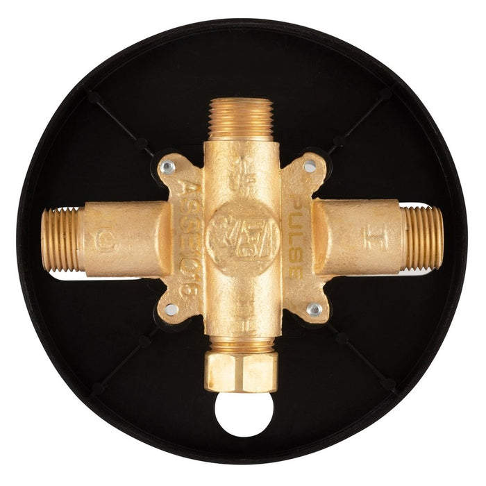 PULSE ShowerSpas Tru-Temp Pressure Balance 1/2" Rough-In Valve with Brushed Nickel Trim Kit