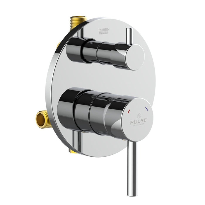 PULSE ShowerSpas Two Way Tru-Temp Pressure Balance 1/2" Rough-In Valve with Chrome Trim Kit