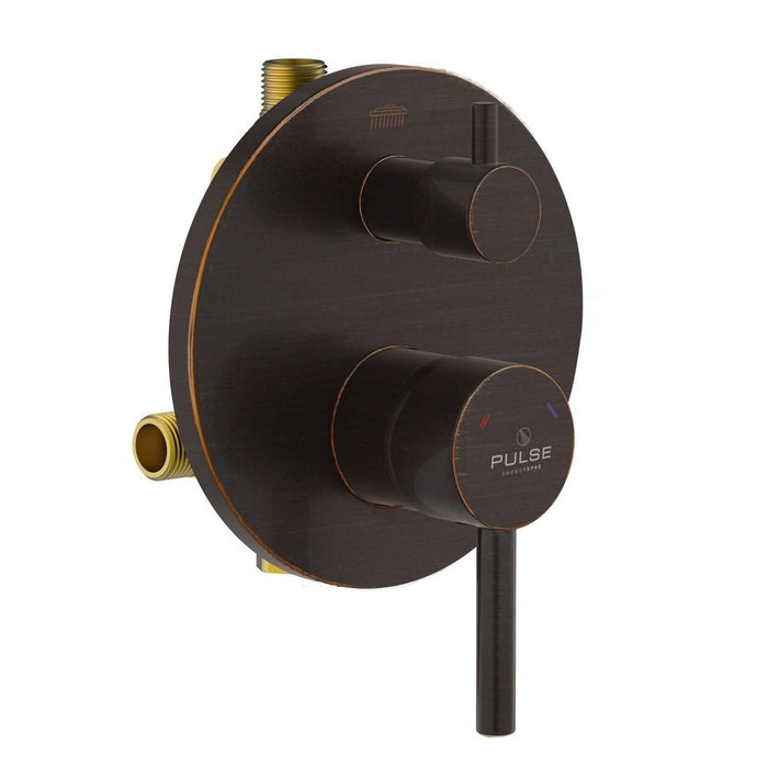 PULSE ShowerSpas Two Way Tru-Temp Pressure Balance 1/2" Rough-In Valve with Oil-Rubbed Bronze Trim Kit