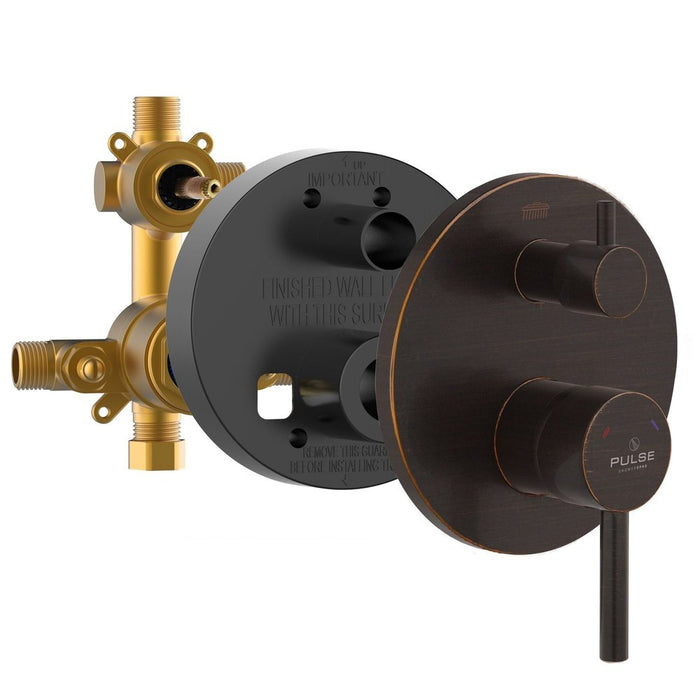 PULSE ShowerSpas Two Way Tru-Temp Pressure Balance 1/2" Rough-In Valve with Oil-Rubbed Bronze Trim Kit