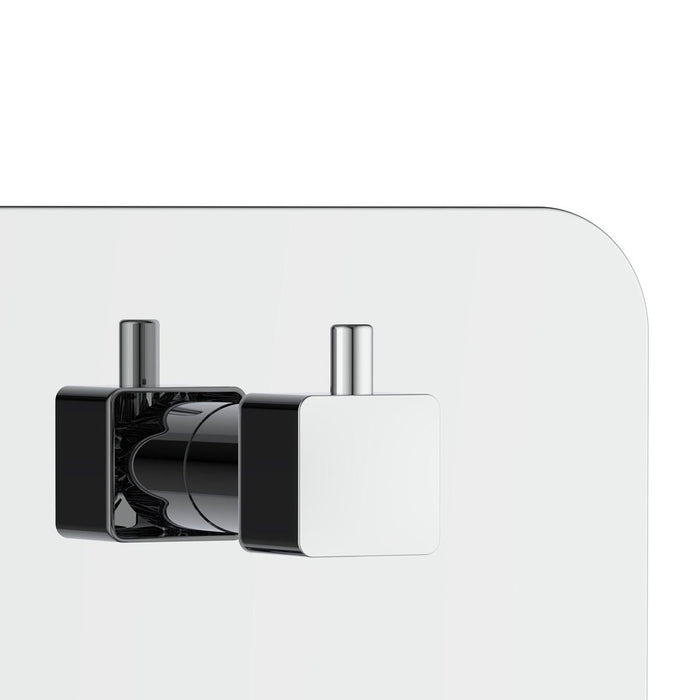 PULSE ShowerSpas Two Way Tru-Temp Pressure Balance 1/2" Rough-In Valve with Square Chrome Trim Kit