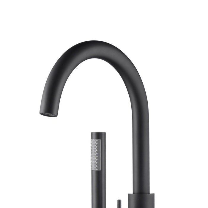 PULSE ShowerSpas Freestanding Tub Filler with Diverter in Matte Black