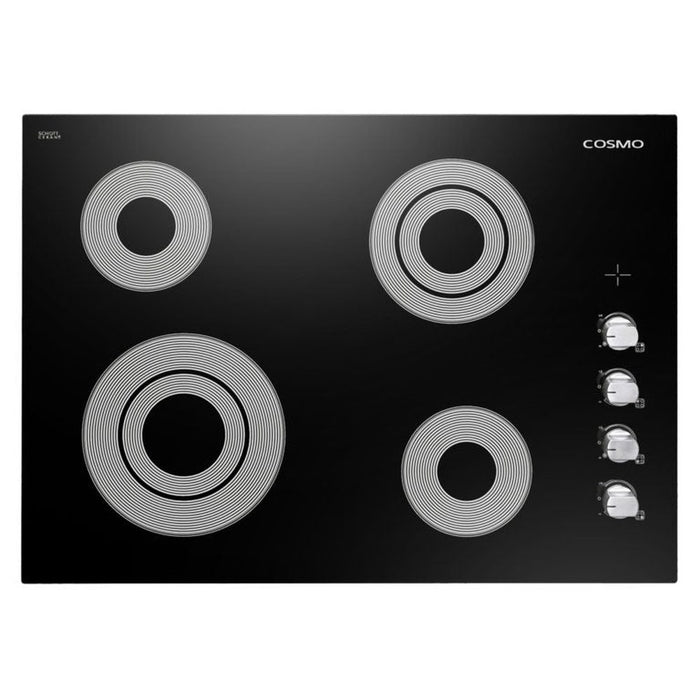 Cosmo 30" Electric Ceramic Glass Cooktop with 4 Burners and Dual Zone Elements, COS-304ECC
