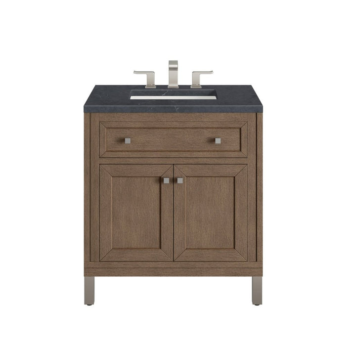 James Martin Vanities Chicago 30" Single Vanity, Whitewashed Walnut w/ 3 CM Vanity Top