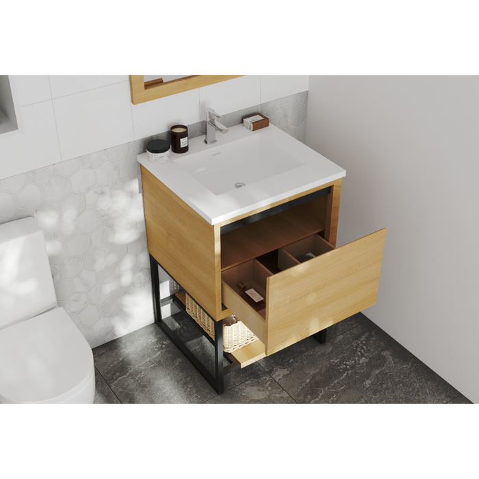 Alto 24" California White Oak Bathroom Vanity with VIVA Stone Solid Surface Countertop