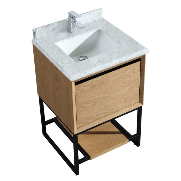 Alto 24" California White Oak Bathroom Vanity with VIVA Stone Solid Surface Countertop