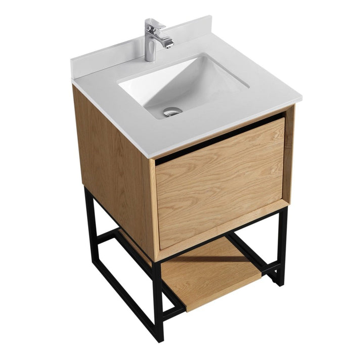 Alto 24" California White Oak Bathroom Vanity with VIVA Stone Solid Surface Countertop