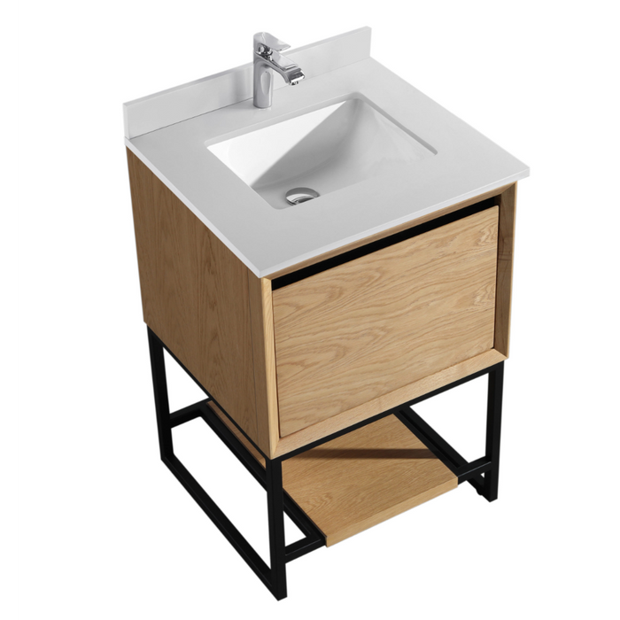 Alto 24" California White Oak Bathroom Vanity with VIVA Stone Solid Surface Countertop