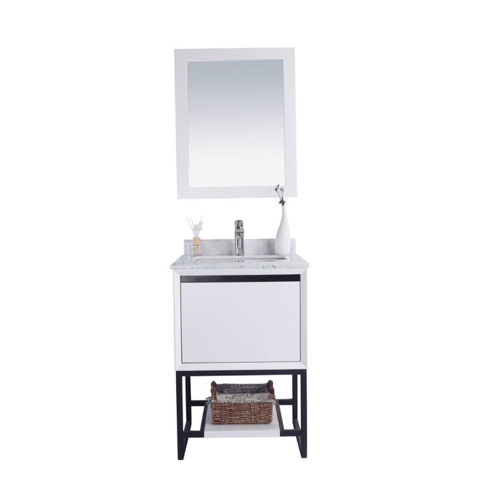 Alto 24" White Bathroom Vanity with White Carrara Marble Countertop