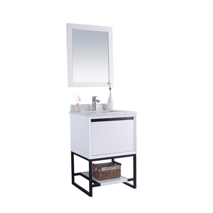 Alto 24" White Bathroom Vanity with White Carrara Marble Countertop