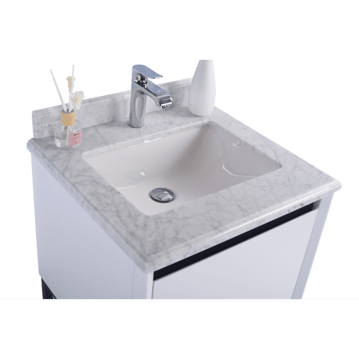 Alto 24" White Bathroom Vanity with White Carrara Marble Countertop