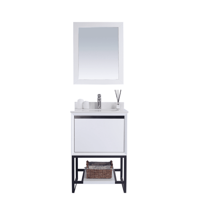 Alto 24" White Bathroom Vanity with White Quartz Countertop