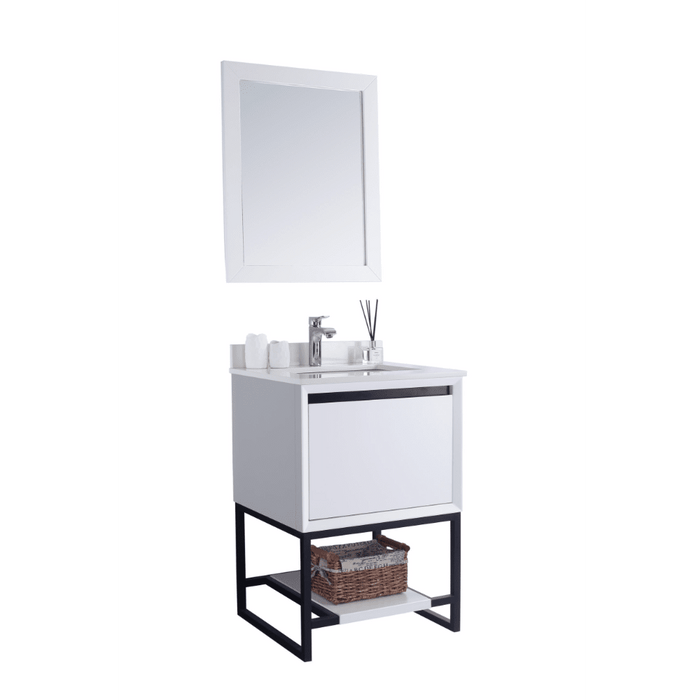 Alto 24" White Bathroom Vanity with White Quartz Countertop