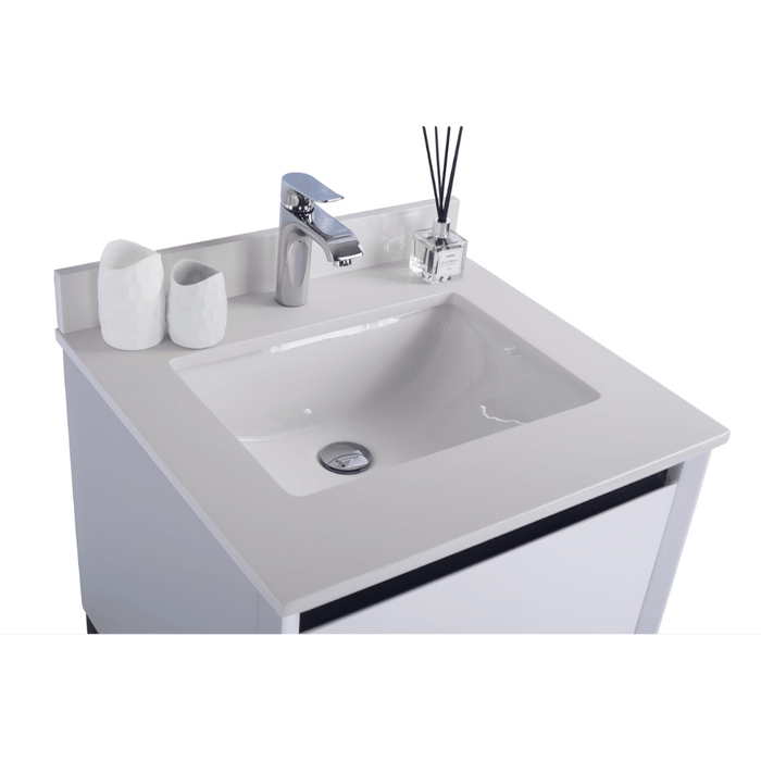 Alto 24" White Bathroom Vanity with White Quartz Countertop